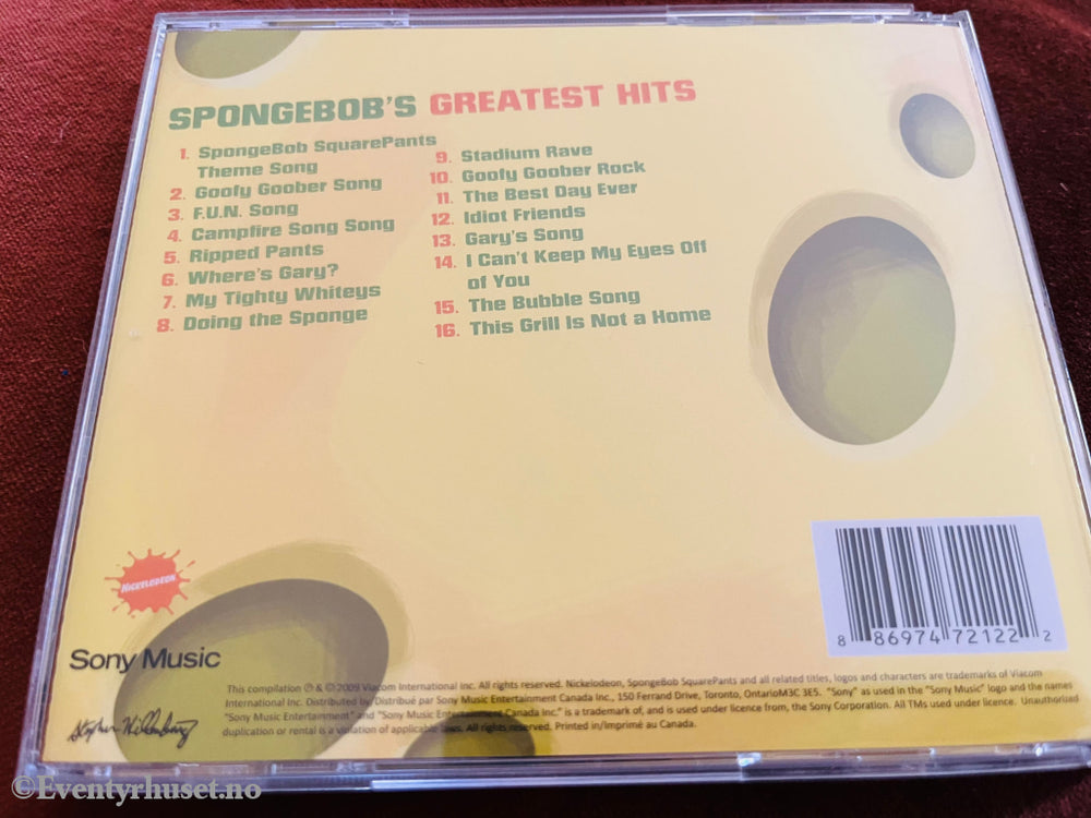 Spongebob’s Greatest Hits. Cd. Cd