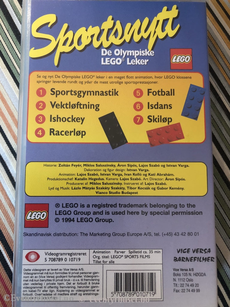 Sportsnytt. De Olympiske Lego Leker. 1994. Vhs. Vhs