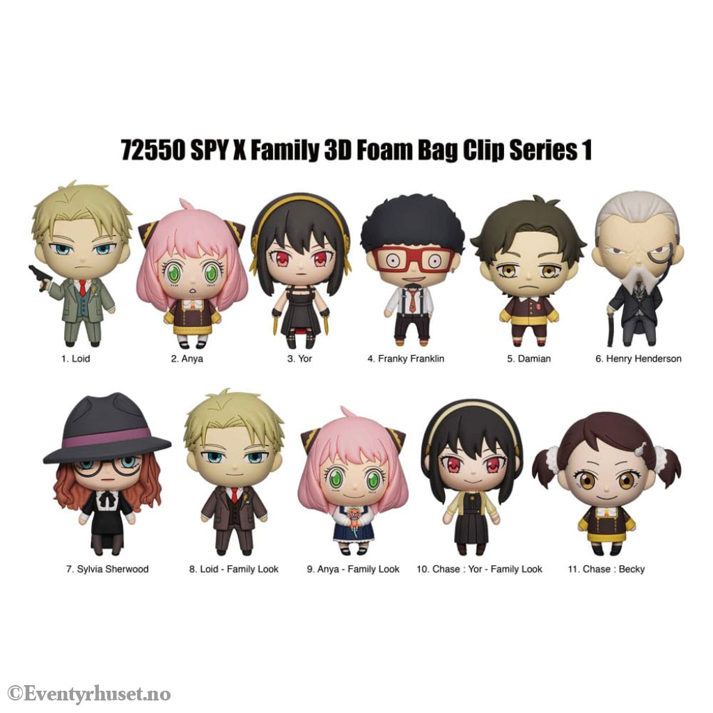 Spy x Family 3D Foam Bag Clips Series 1 Display (24) Fashion & Accessories