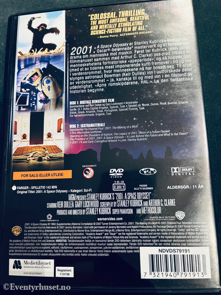 Stanley Kubrick’s 2001 A Space Odyssey. 2 Disc Special Edition. 1968. Dvd. Dvd