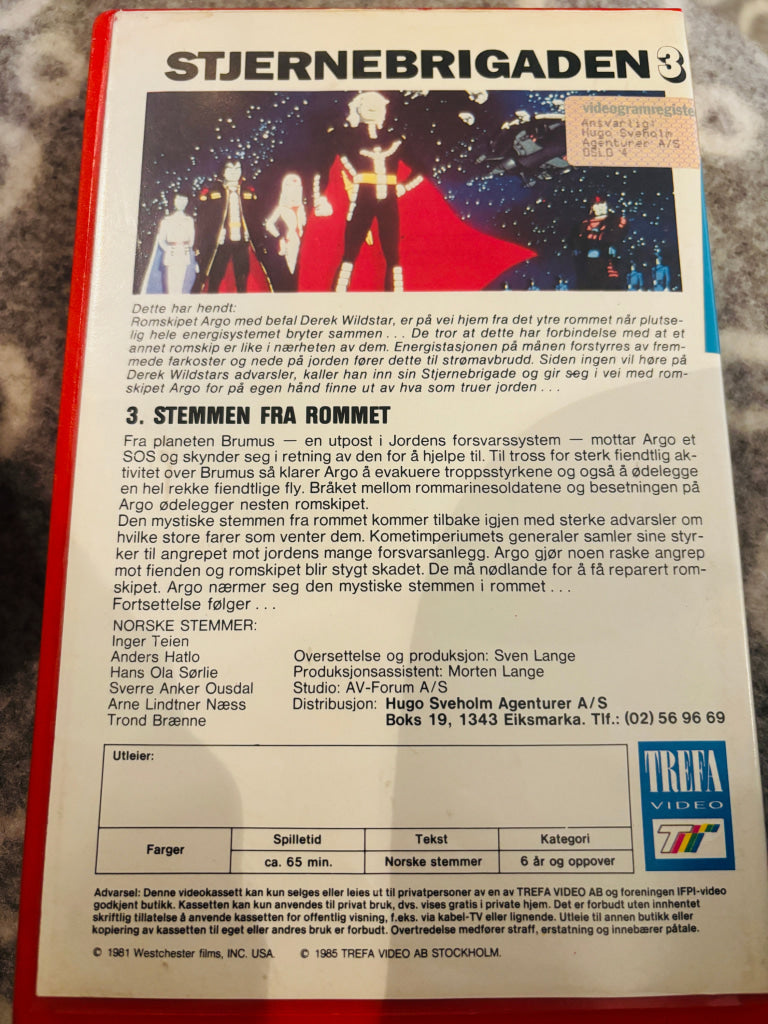 Star Blazers - Stjernebrigaden 3. Stemmen fra rommet. VHS Big Box. VHS Big Box