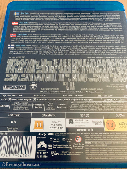 Star Trek (2009). Blu-Ray.