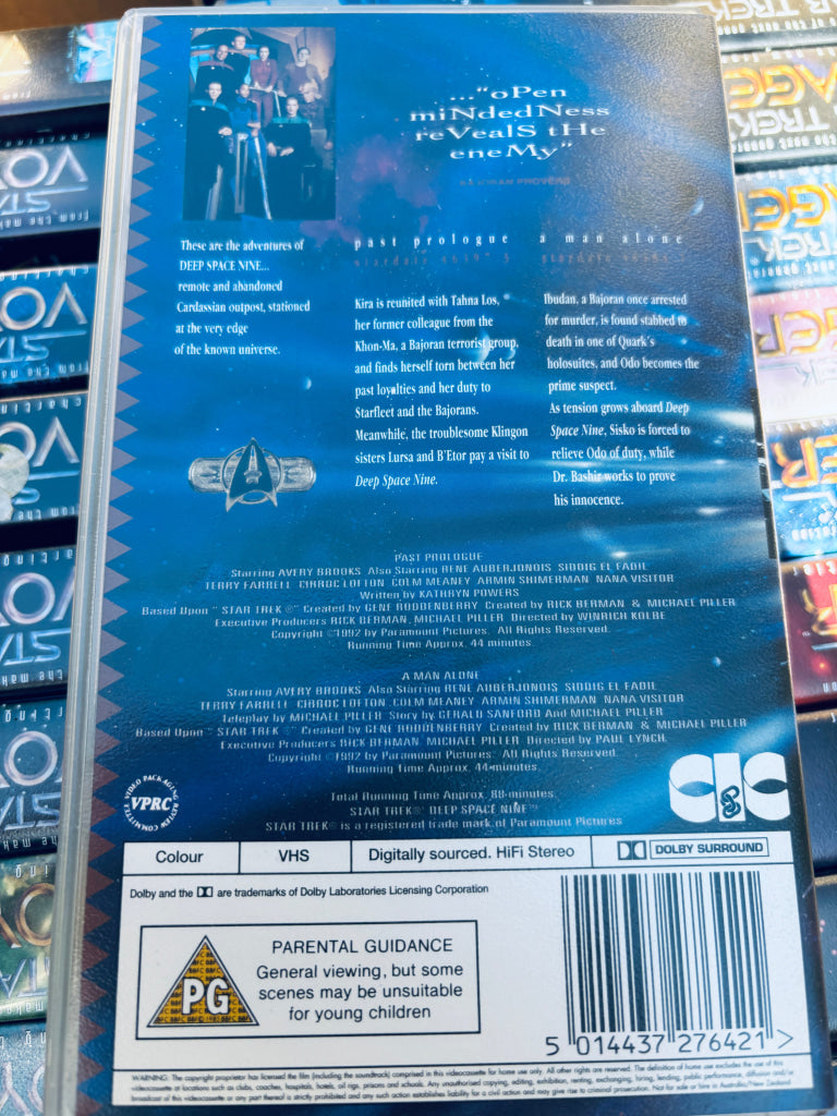 Star Trek Deep Space Nine. Past Prologue / A Man Alone. VHS. Solgt i Norge! VHS