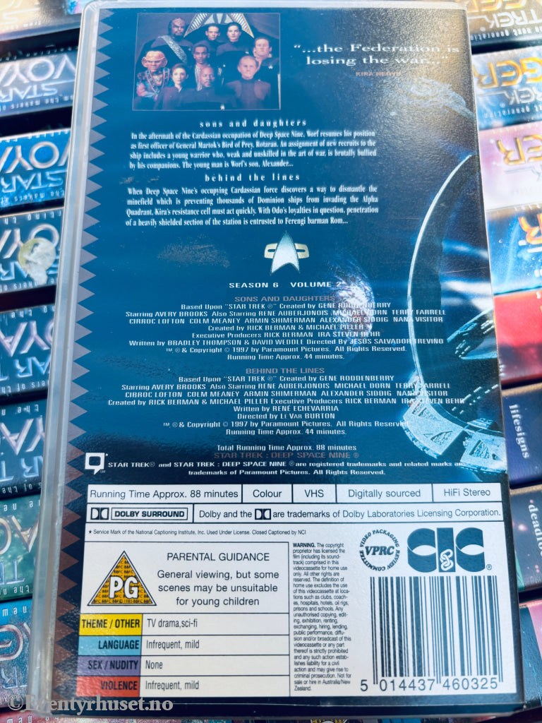 Star Trek Deep Space Nine. Sons and Daughters / Behind the Lines. VHS. Solgt i Norge! VHS