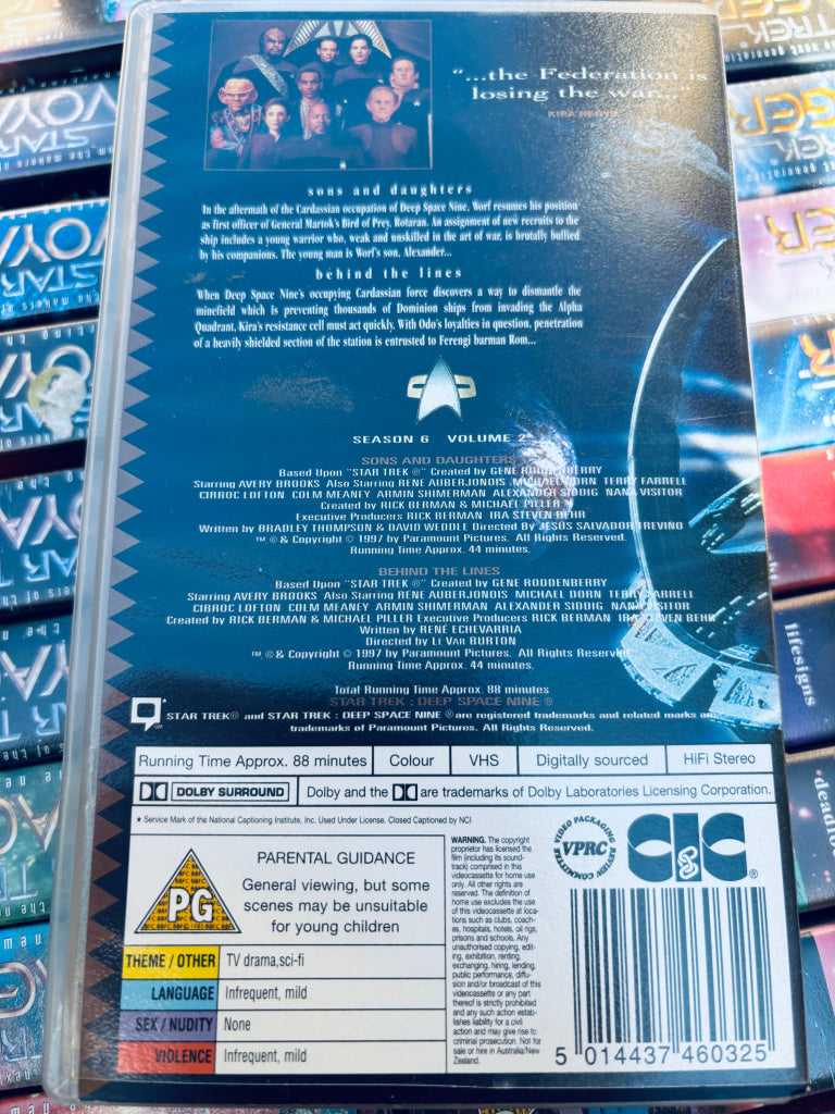 Star Trek Deep Space Nine. Sons and Daughters / Behind the Lines. VHS. Solgt i Norge! VHS