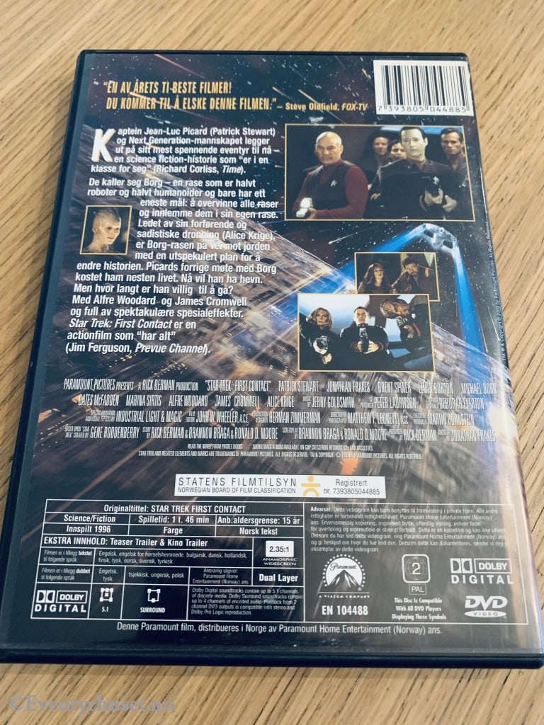 Star Trek First Contact. 1996. Dvd. Dvd