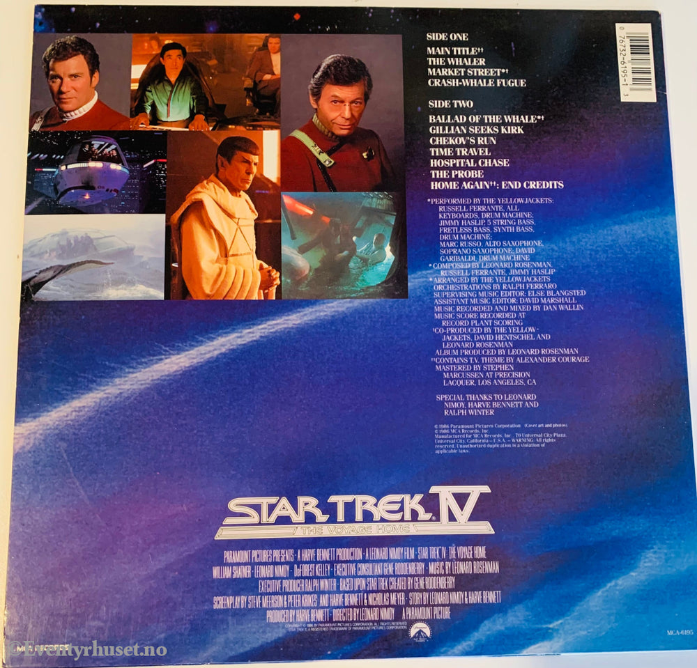 Star Trek Iv - Original Motion Picture Soundtrack. 1986. Lp. Lp Plate