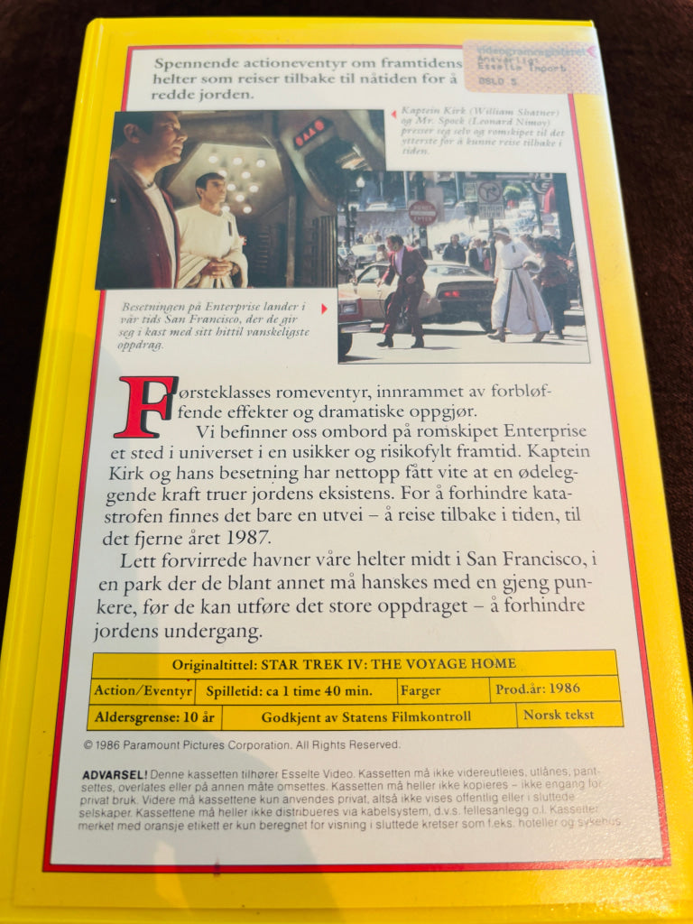 Star Trek IV. Reisen hjem. 1986. VHS Big Box. VHS Big Box