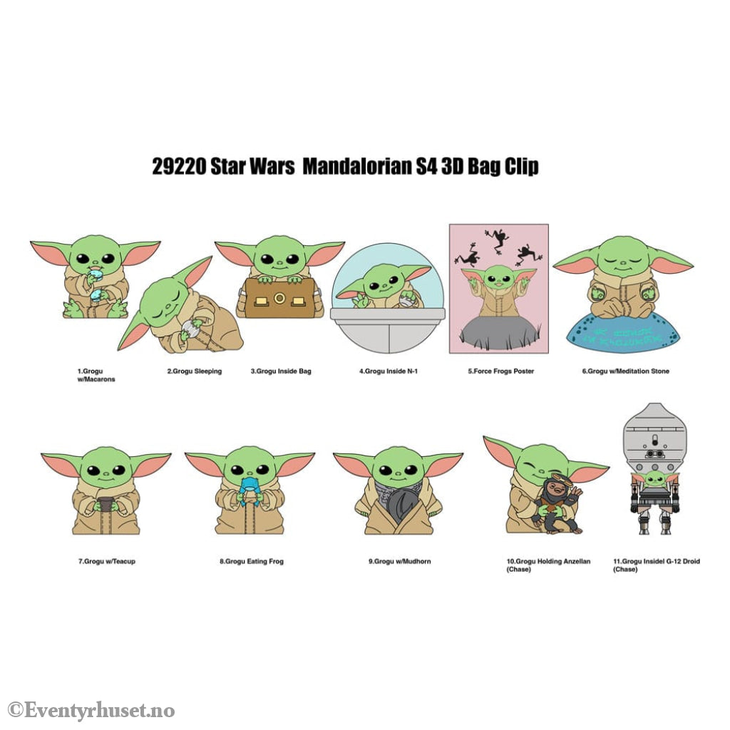 Star Wars 3D Foam Bag Clips Best of Grogu Series 1 Display (24) Fashion & Accessories