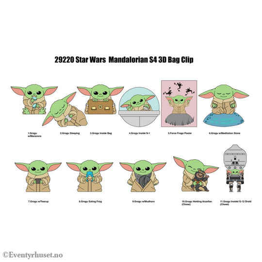 Star Wars 3D Foam Bag Clips Best of Grogu Series 1 Display (24) Fashion & Accessories