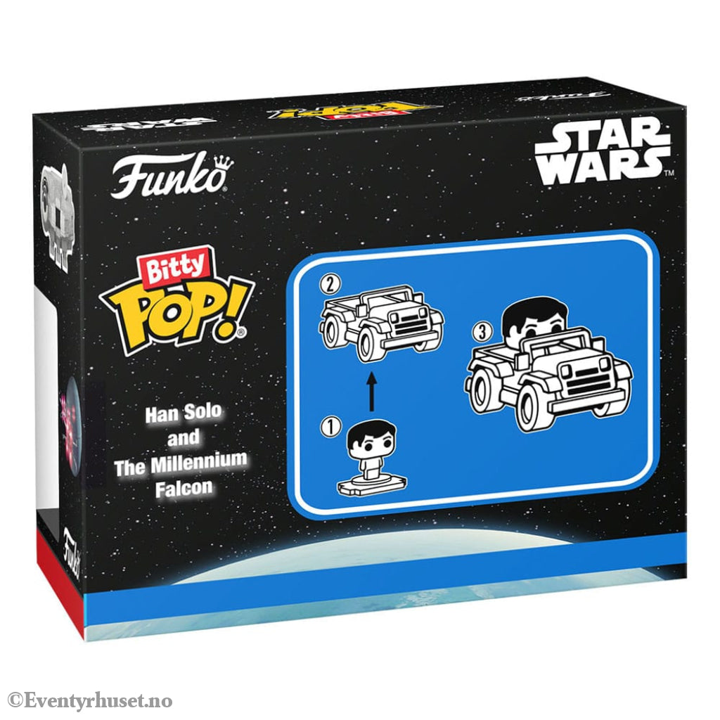 Star Wars Bitty POP! Rides Vinyl Figure Display Han Solo w/Millenium Falcon 2,5 cm Collectibles