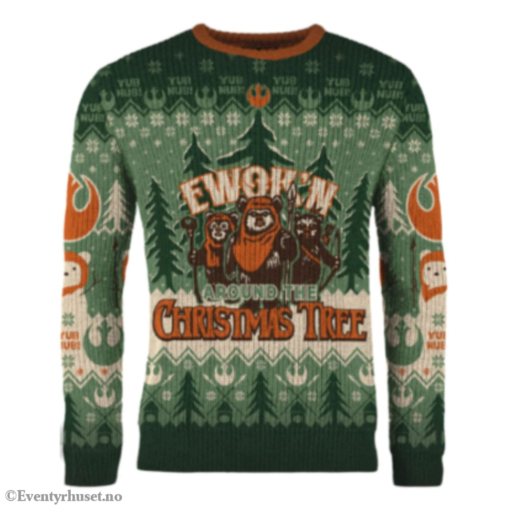 Star Wars Christmas Sweater Ewok’n around the Christmas Tree Size S Fashion & Accessories