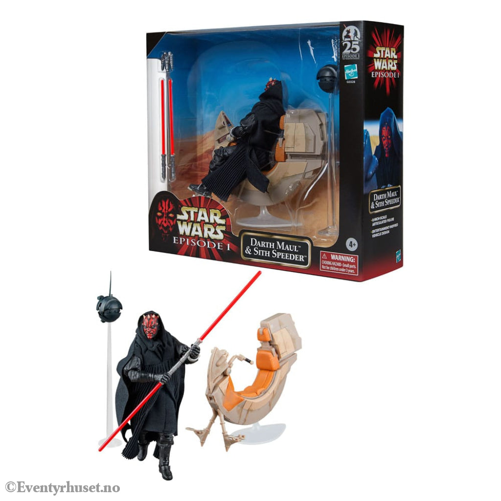 Star Wars Episode I Black Series Vehicle with Action Figure Darth Maul & Sith Speeder 25th Anniversary Toys