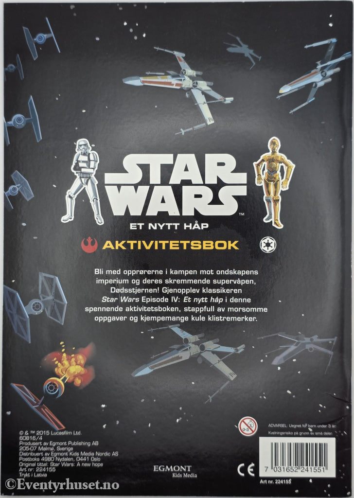 Star Wars Et Nytt Håp Aktivitetsbok med klistremerker. Aktivitetshefte.