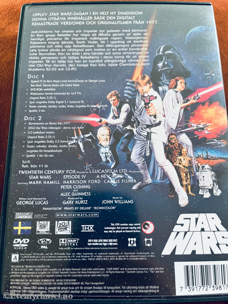 Star Wars Iv - New Hope. Dvd. Svensk Utgave. Dvd