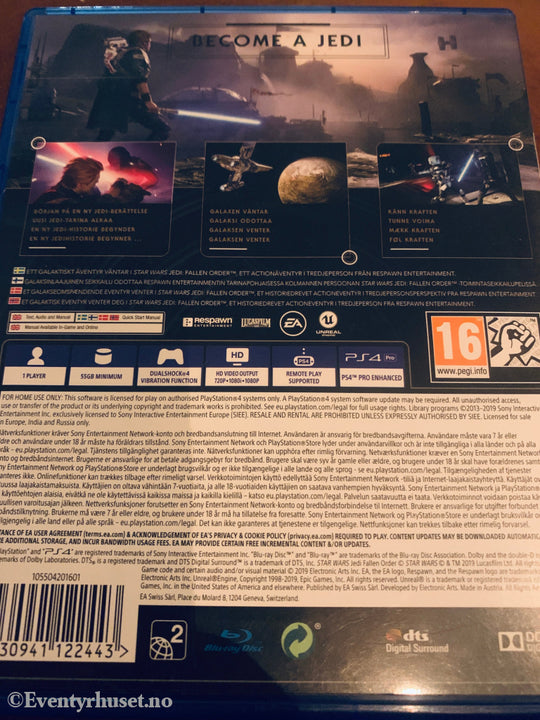 Star Wars Jedi: Fallen Order. Playstation PS4-spill.
