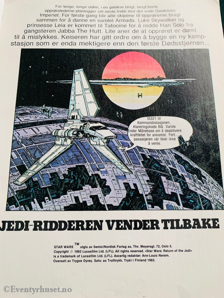 Star Wars - Jedi-Ridderen Vender Tilbake. 1983. Tegneseriealbum