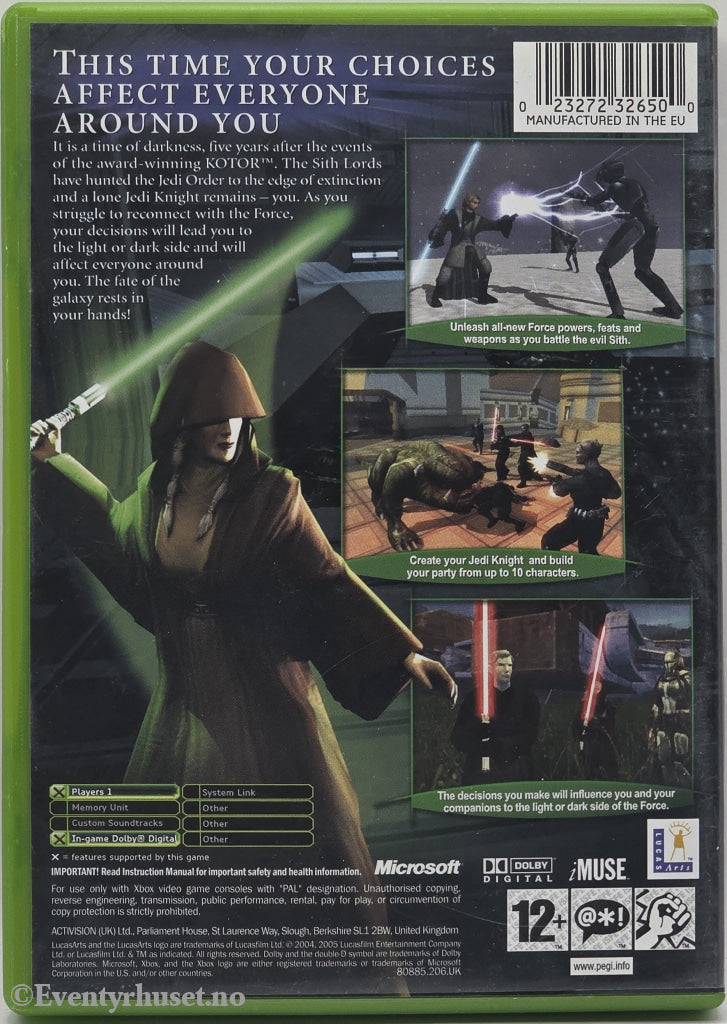 Star Wars Knights of the Old Republic II: The Sith Lords . Xbox.