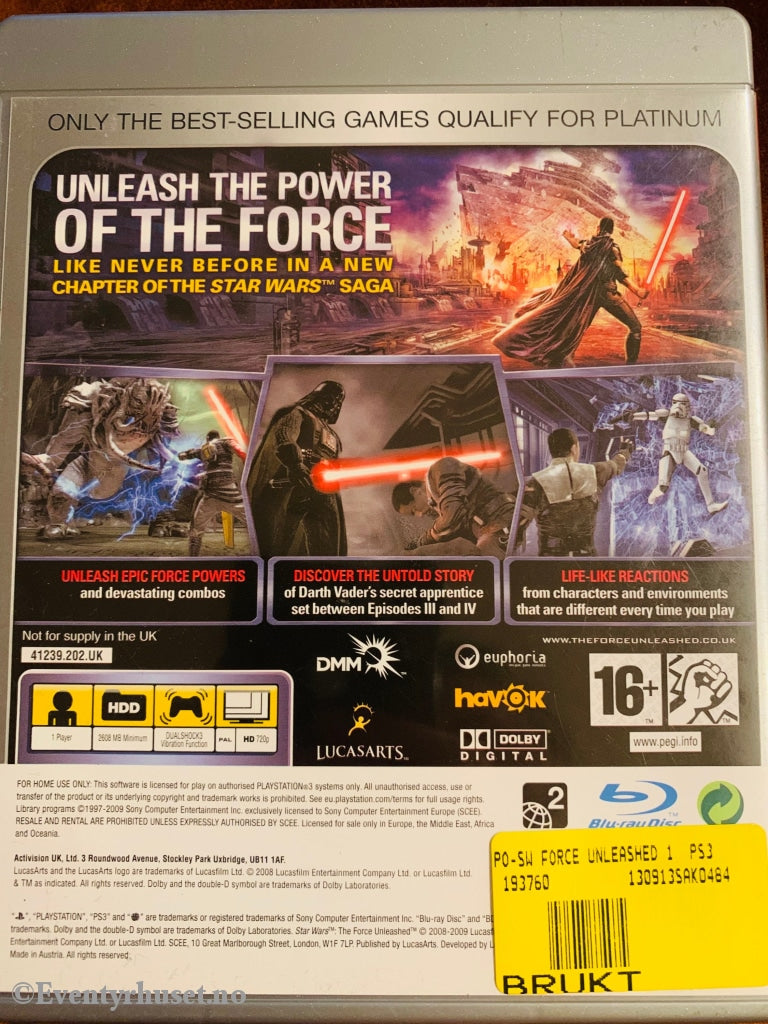 Star Wars - The Force Unleashed (Platinum Edition). Ps3. Ps3