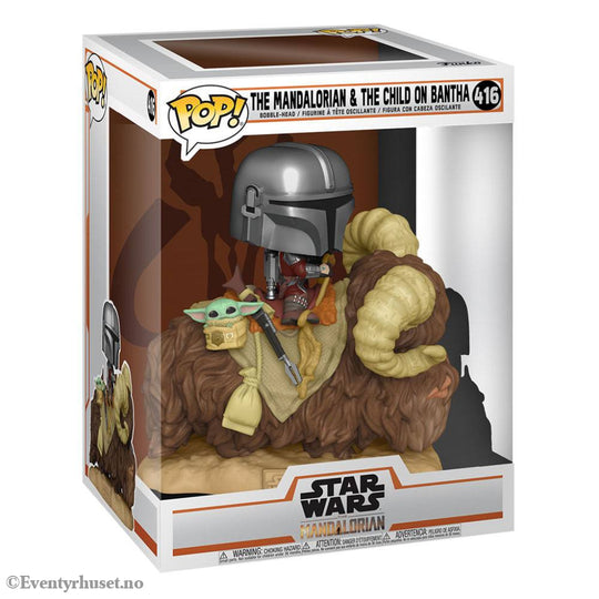 Star Wars The Mandalorian POP! Deluxe Vinyl Figure The Mandalorian on Wantha with Child in Bag 9 cm Collectibles