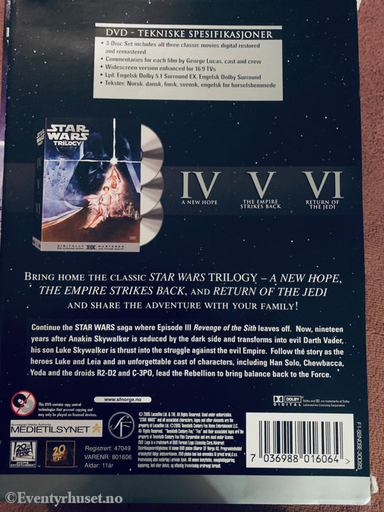 Star Wars Trilogy Digitally Mastered. DVD samleboks.