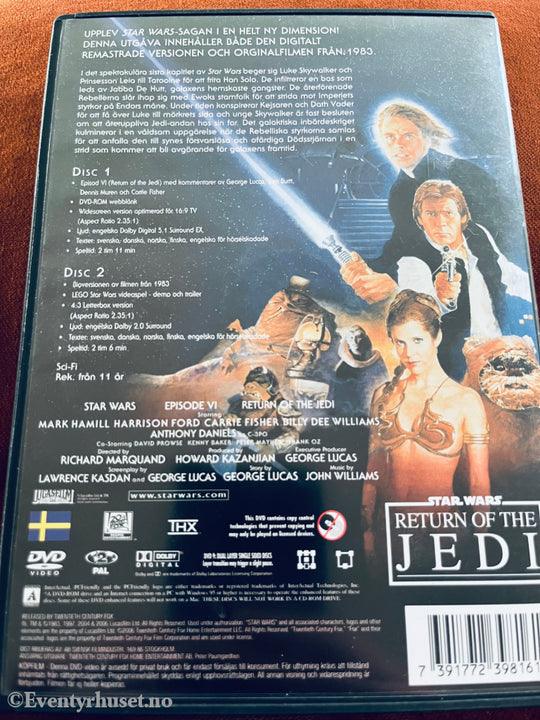 Star Wars Vi - Return Of The Jedi. Dvd. Svensk Utgave. Dvd