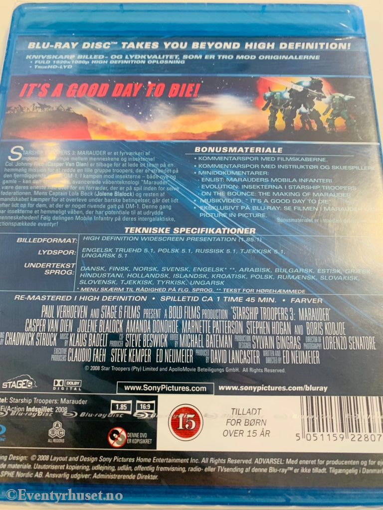 Starship Troopers 3. Blu-Ray. Ny I Plast! Blu-Ray Disc