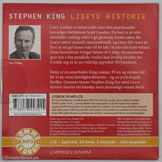 Stephen King. 2006. Liseys historie. Lydbok på CD.