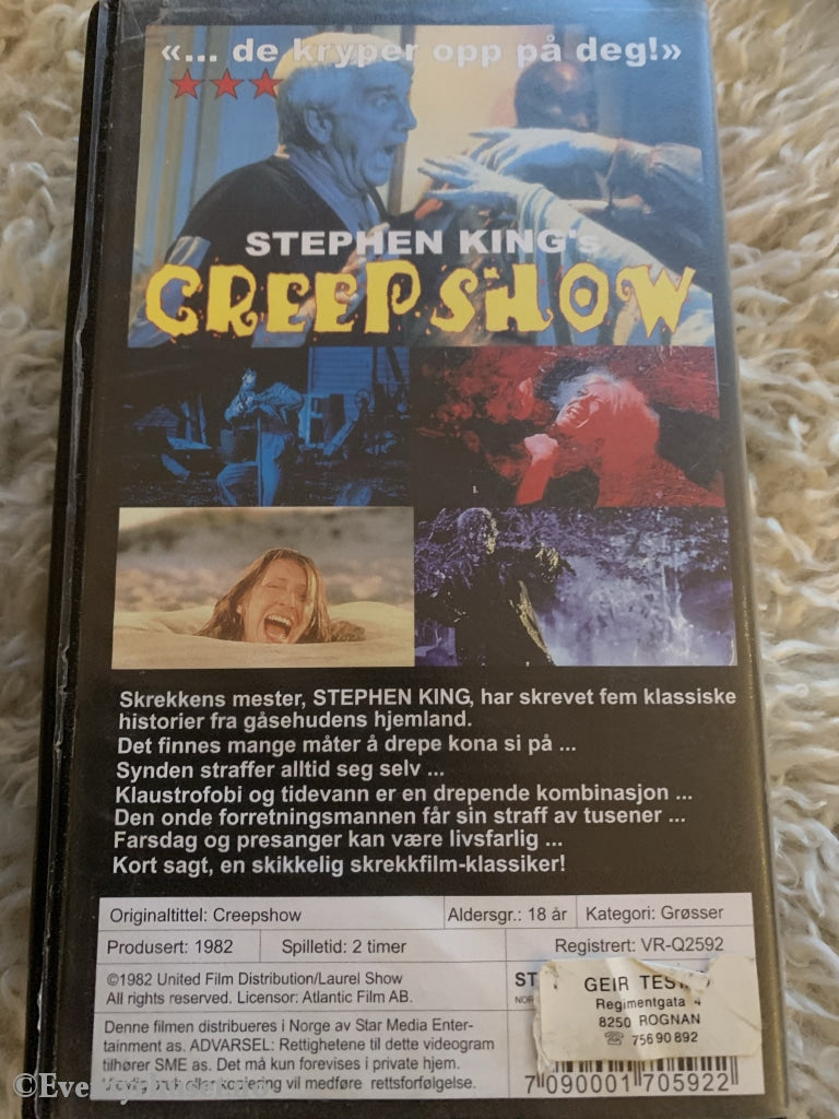 Stephen King. Creepshow. 1987. Vhs. Vhs