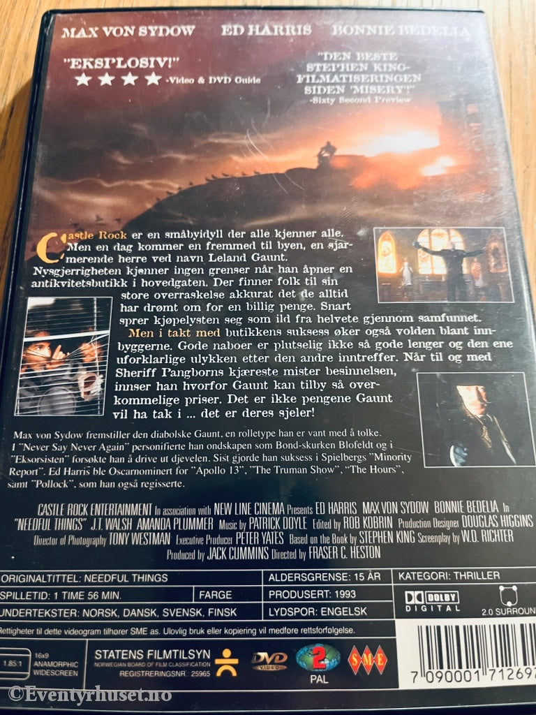 Stephen King - Needful Things. 1993. Dvd. Dvd