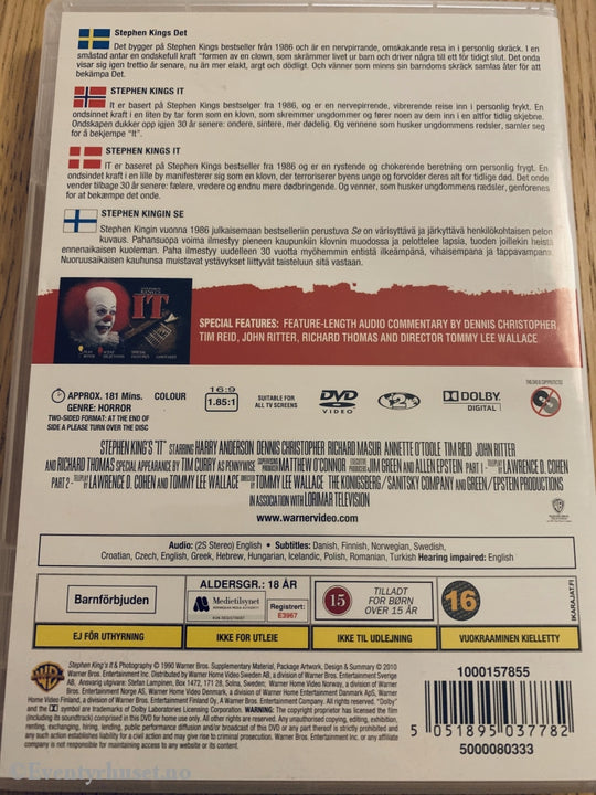 Stephen Kings It. 1990. Dvd. Dvd