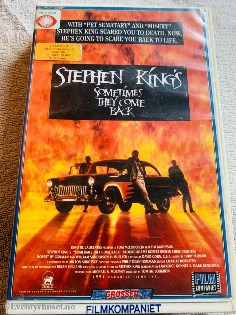 Stephen King’s Sometimes they come back. 1991. VHS Big Box. VHS Big Box