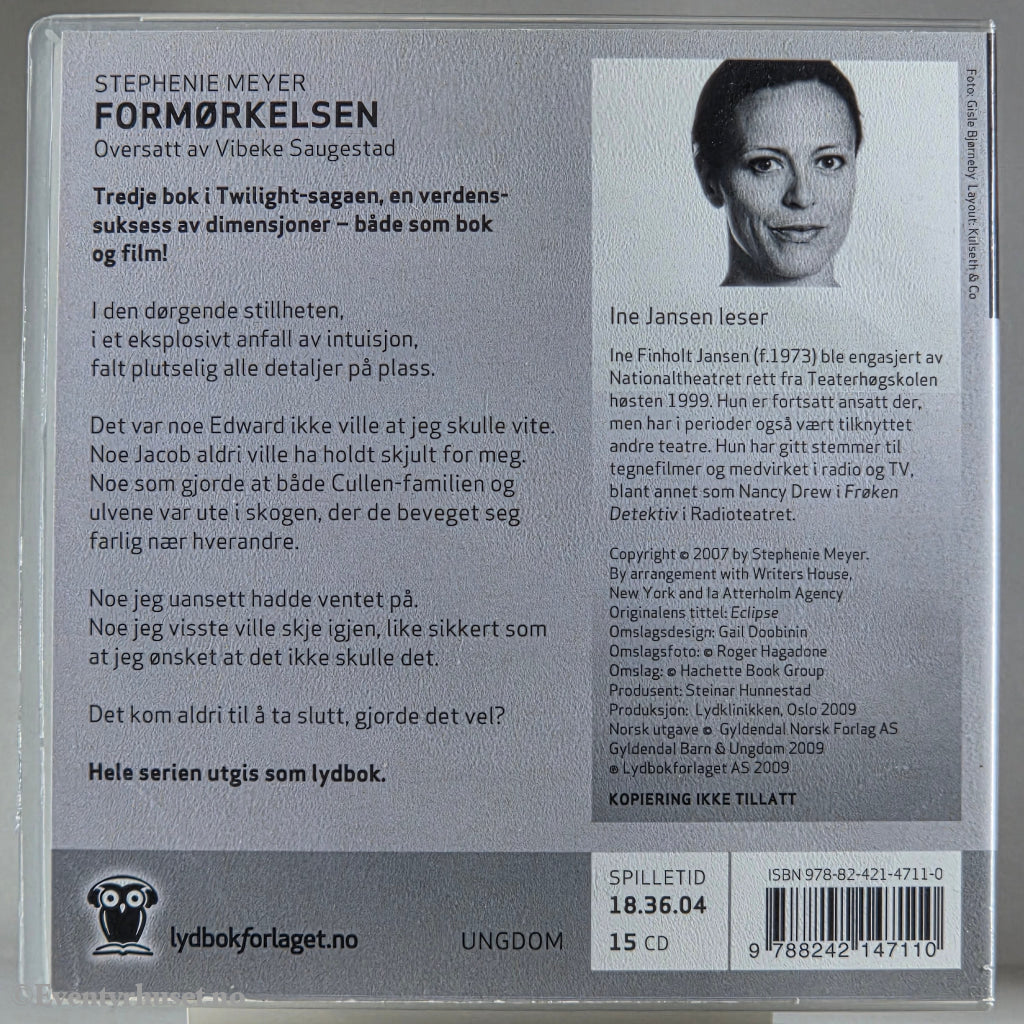 Stephenie Meyer 2007 Formørkelsen. Lydbok på CD.
