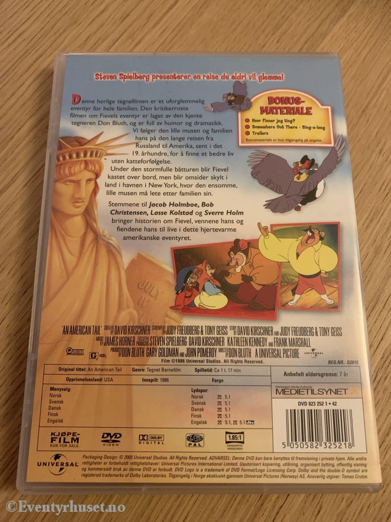 Steven Spielberg Presenterer: Et Amerikansk Eventyr. 1986. Dvd. Dvd