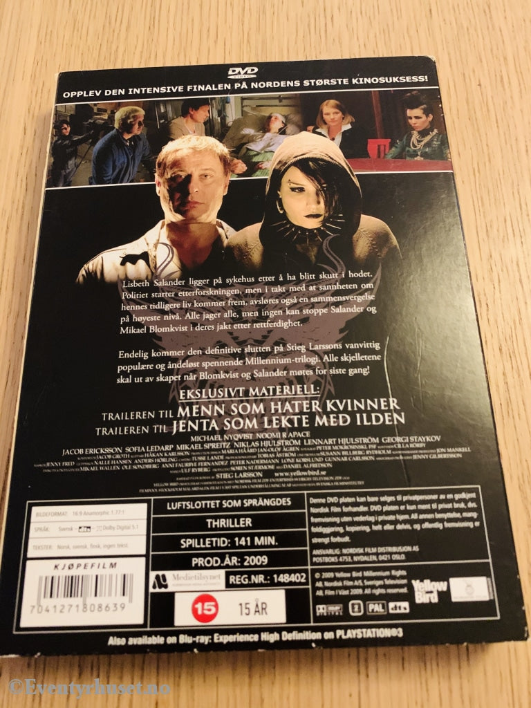 Stieg Larssons Luftslottet Som Sprengtes. 2009. Dvd Slipcase.