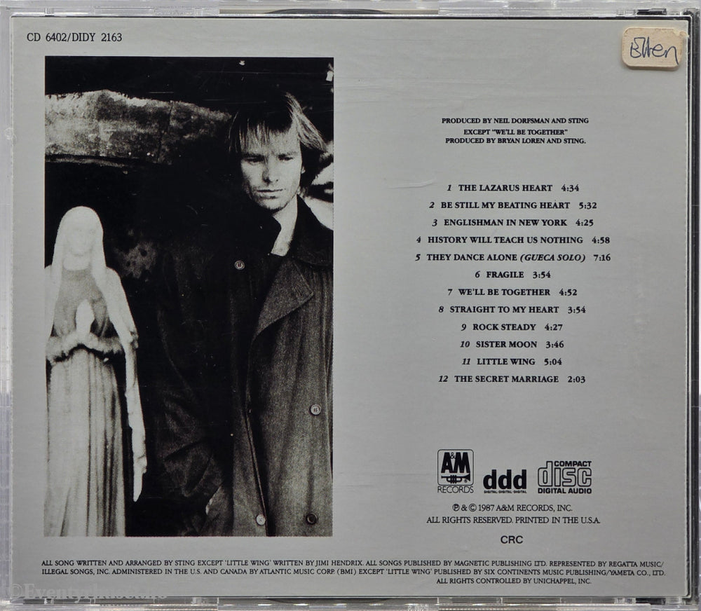 Sting. ...Nothing Like the Sun. 1987. Musikk-CD.