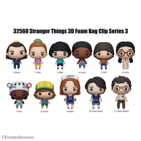 Stranger Things 3D PVC Bag Clips Series 3 Display (24) Fashion & Accessories