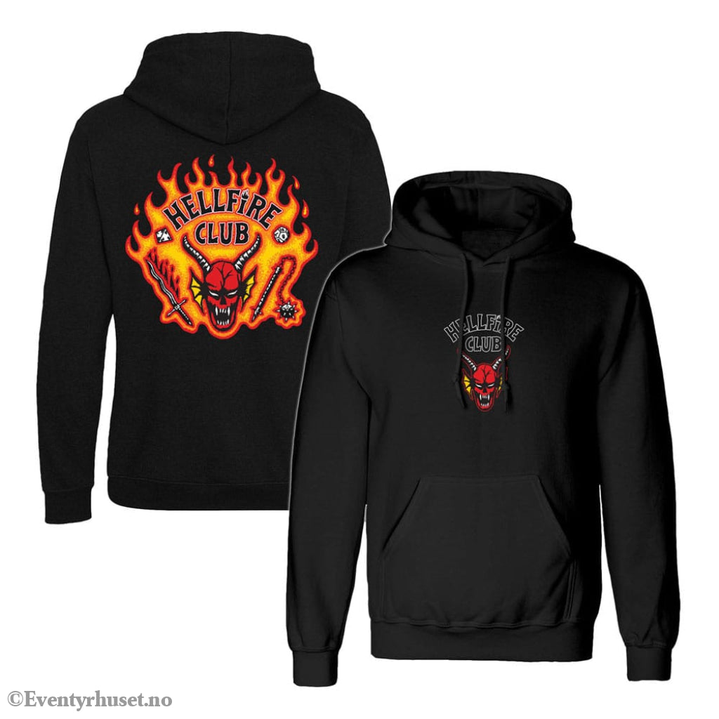 Stranger Things Hooded Sweater Hellfire Club Flames Size S Fashion & Accessories