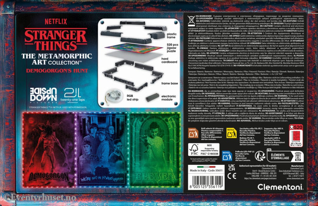 Stranger Things Metamorphic Art Collection Jigsaw Puzzle with Light-Up Effect Demogorgon (520 pieces) Games