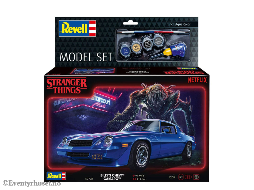 Stranger Things Model Kit Set 1/25 Chevy Camaro Z/28 19 (Aqua Color) 19 cm. Mint In Sealed Box (MISB)! Actionfigur