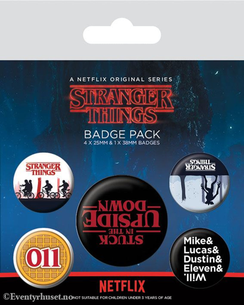 Stranger Things Pin-Back Buttons 5-Pack Upside Down Fashion & Accessories