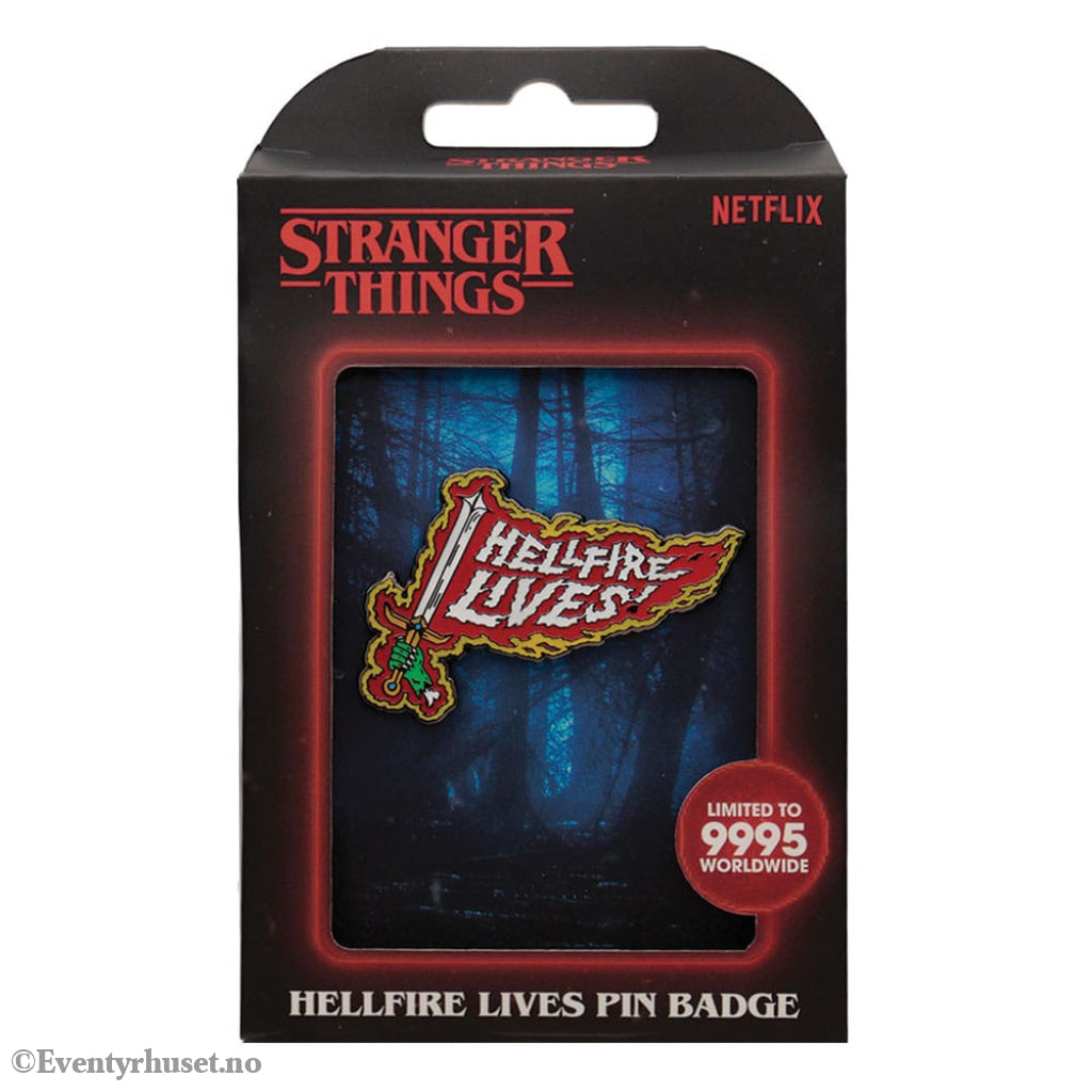 Stranger Things Pin Badge Hellfire Lives Limited Edition Fashion & Accessories