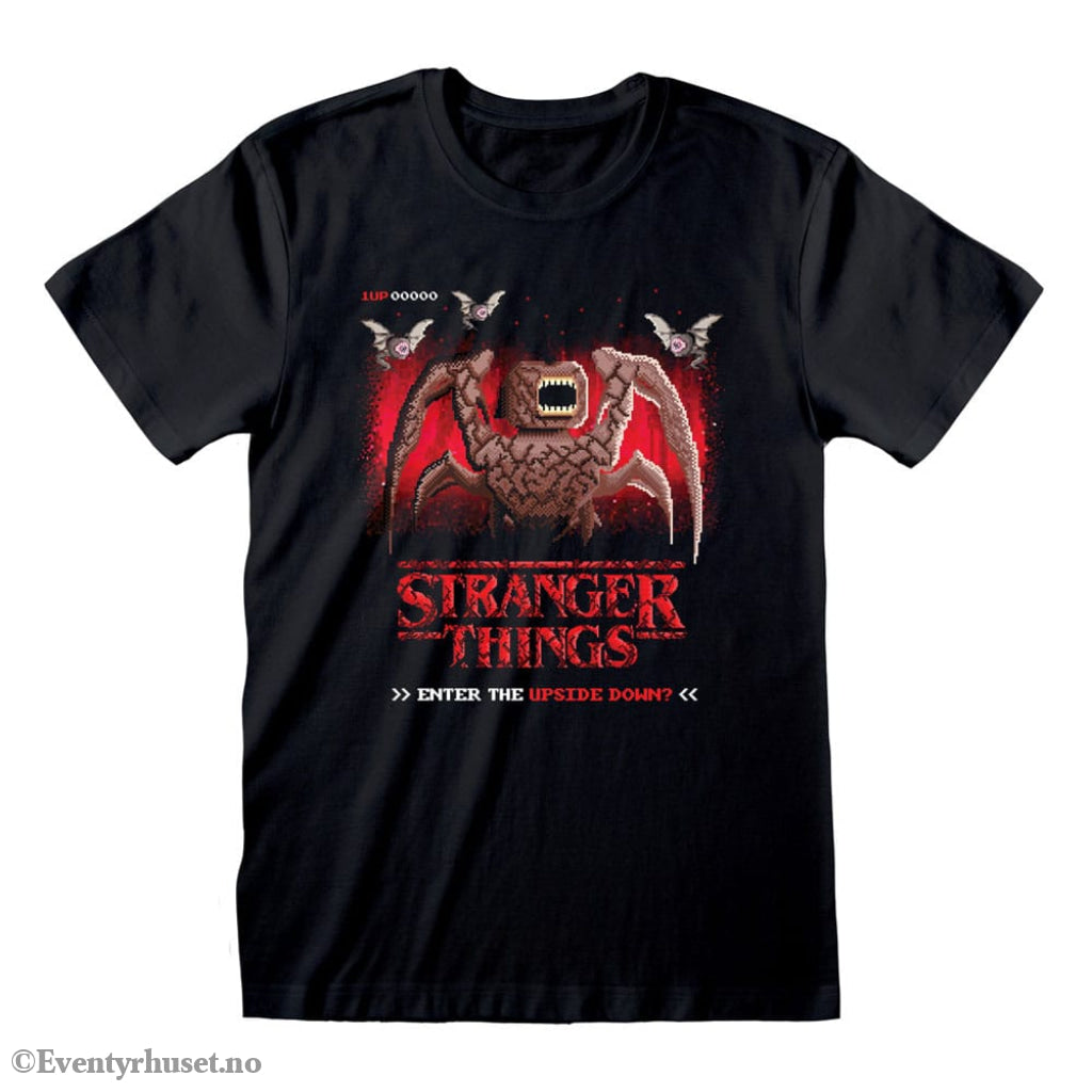 Stranger Things T-Shirt 8 Bit Upside Down Size L Fashion & Accessories