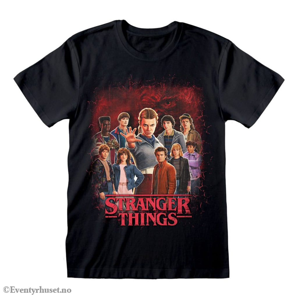 Stranger Things T-Shirt Group of all Characters Size S Fashion & Accessories