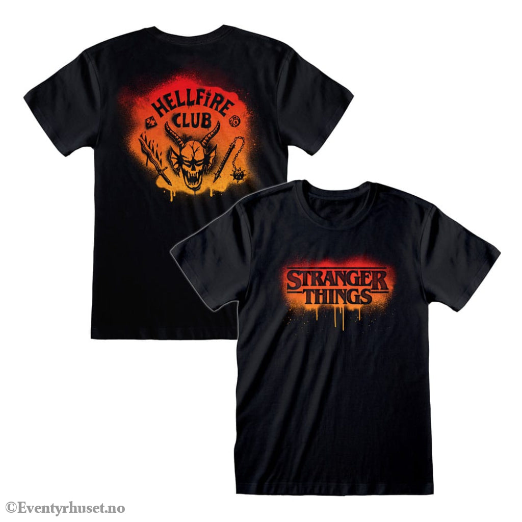 Stranger Things T-Shirt Spray Paint Hellfire Size L Fashion & Accessories