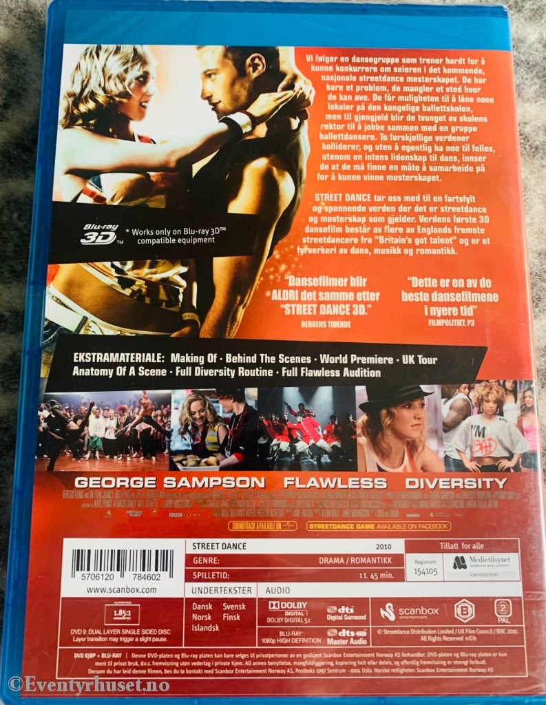 Street Dance 3D. Blu-Ray 3D + Dvd. Ny I Plast! Blu-Ray Disc