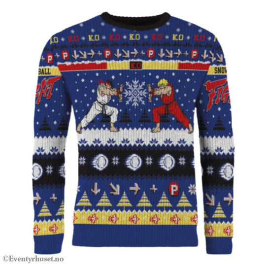 Street Fighter Christmas Sweater Ryu & Ken Size L Fashion & Accessories
