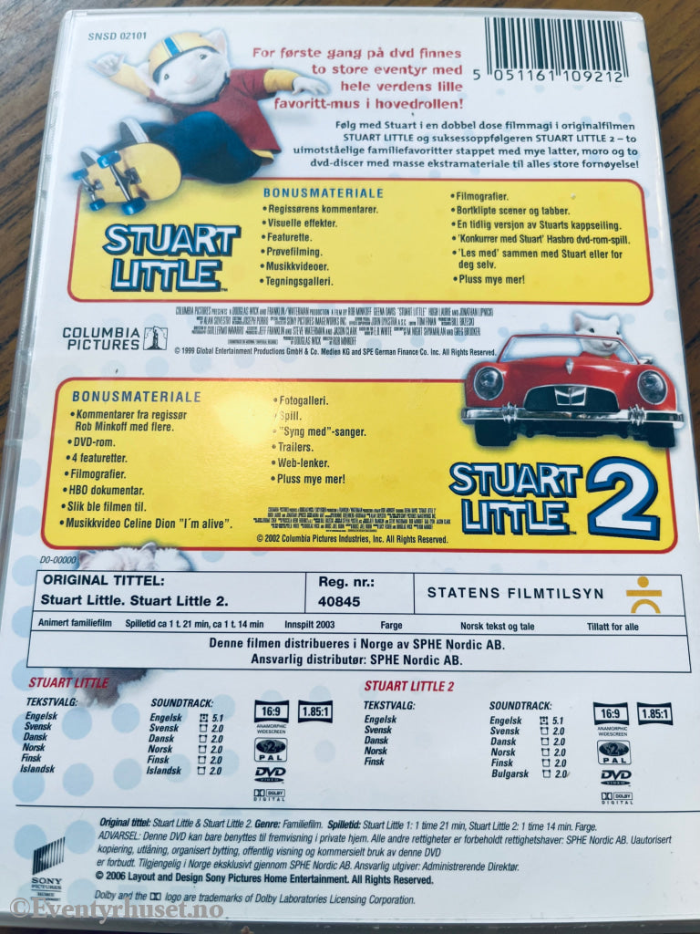 Stuart Little 1 & 2. Dvd Samleboks.