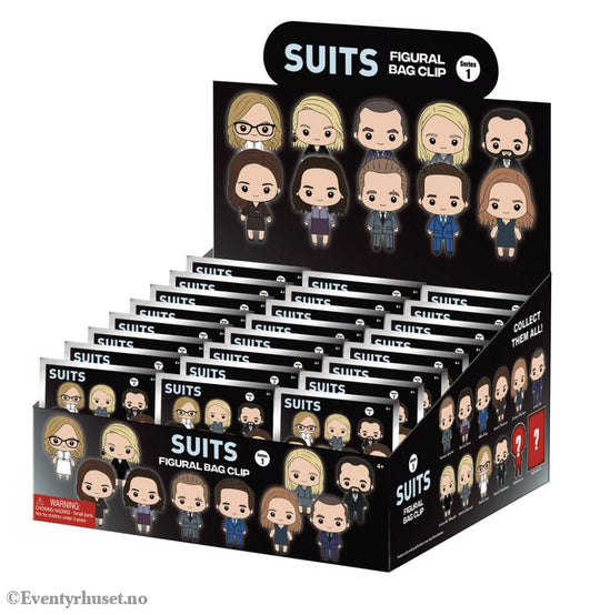 Suits 3D PVC Bag Clips Series 1 Display (24) Fashion & Accessories