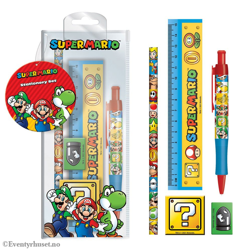 Super Mario 5-Piece Stationery Set Home & Gifts